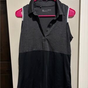 Under Armour Charcoal Button-Up Polo